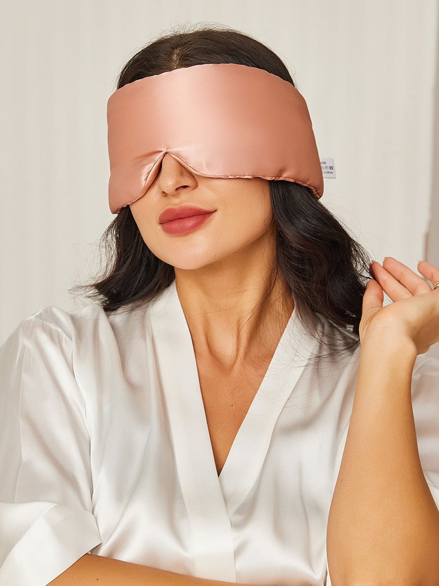 Elegante antifaz para dormir de seda de una pieza