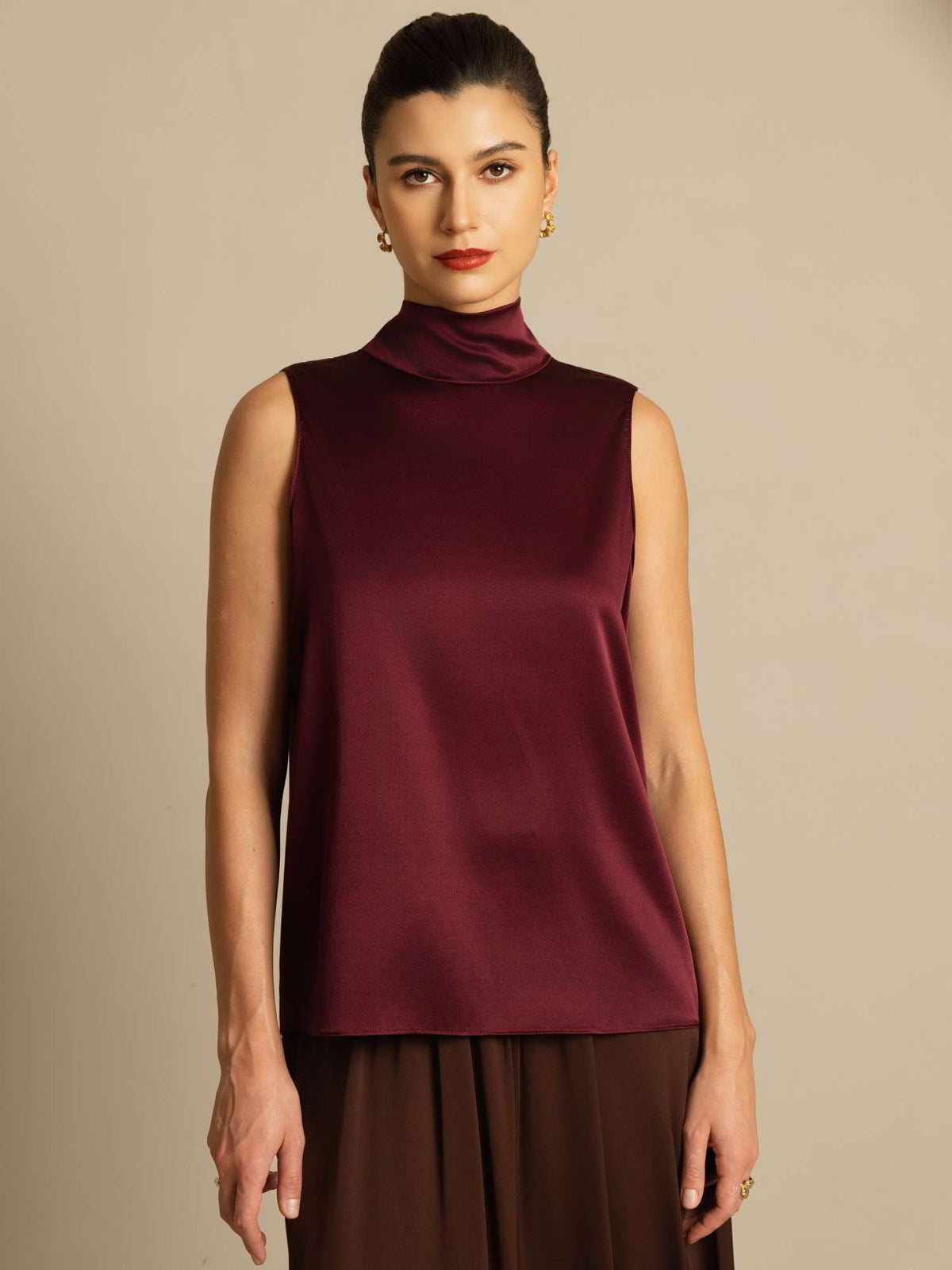 19Momme Seda Lazo Cuello Blusas