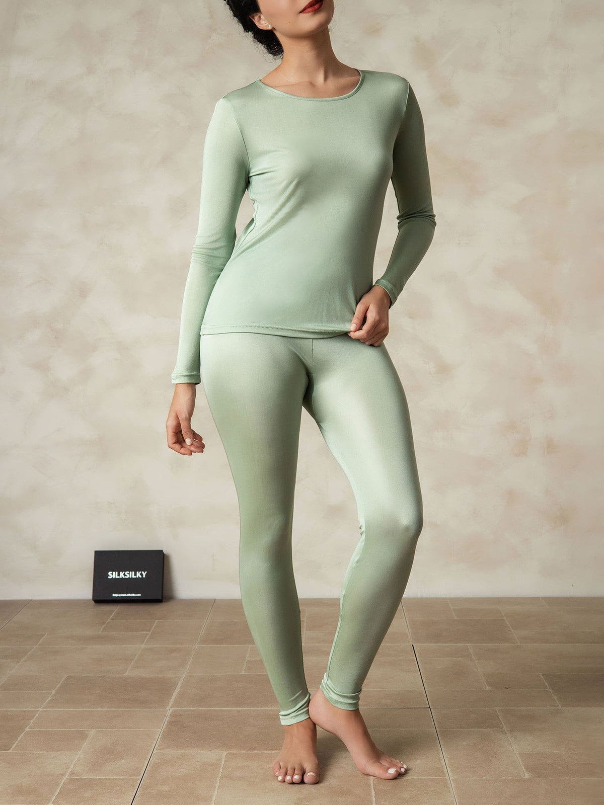 Ropa Interior De Mujer De Manga Larga De Jersey De Seda