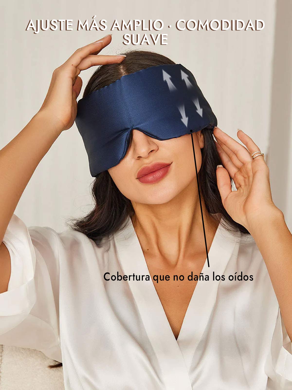 Elegante antifaz para dormir de seda de una pieza