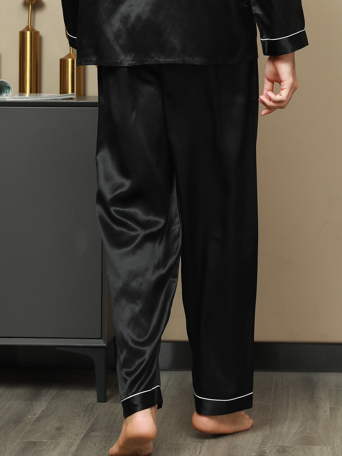 Seda Pura Casual Dormir Pantalones