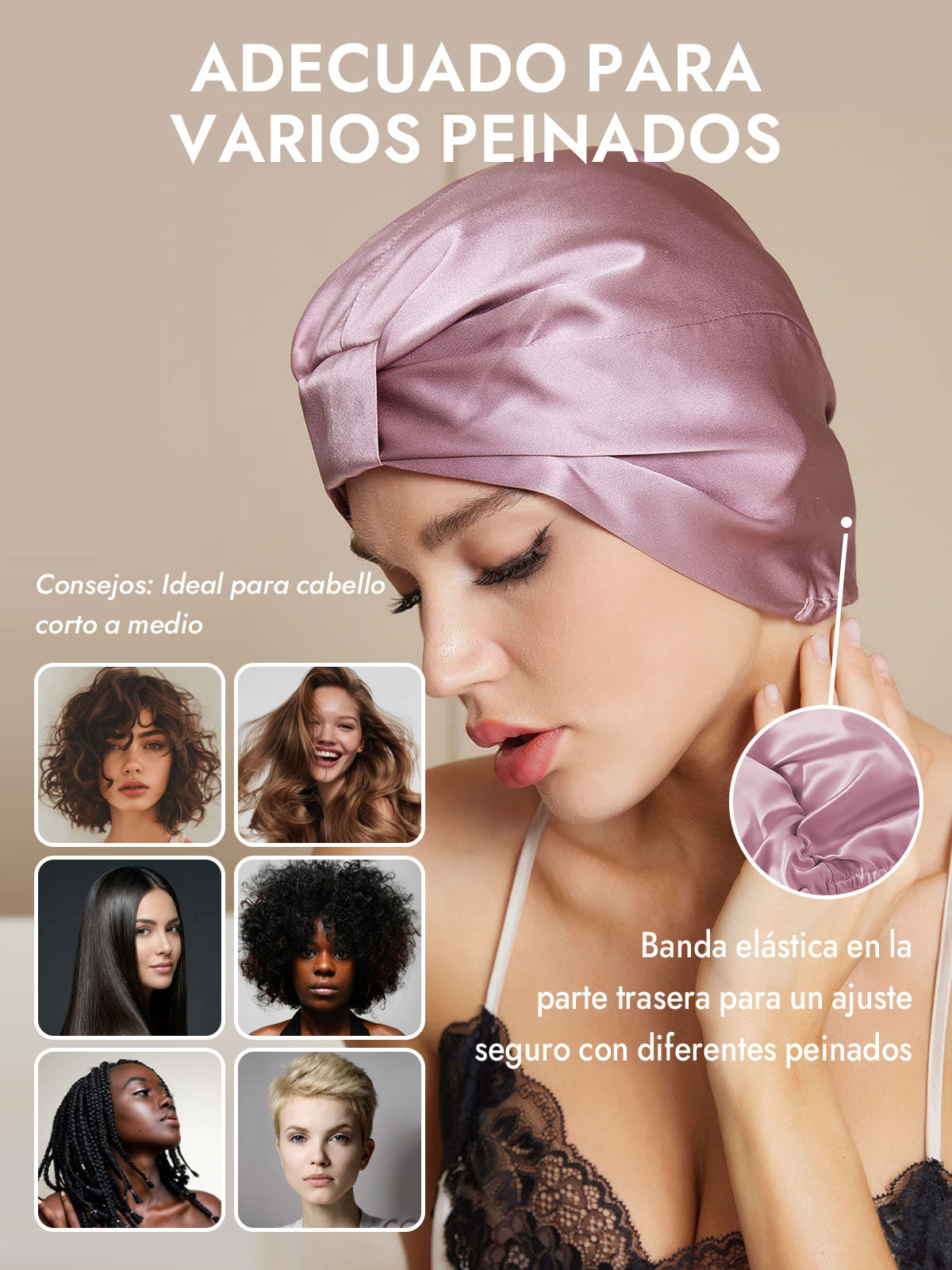 Gorro Turbante de Seda Pura