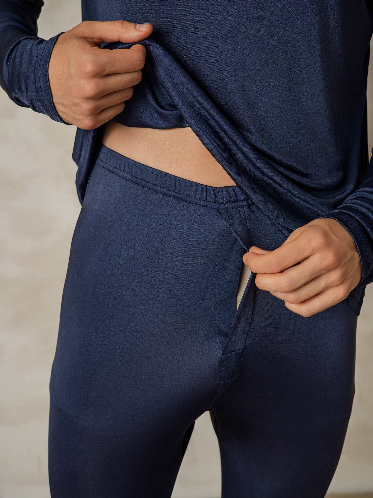 Ropa Interior De Hombre De Manga Larga De Jersey De Seda