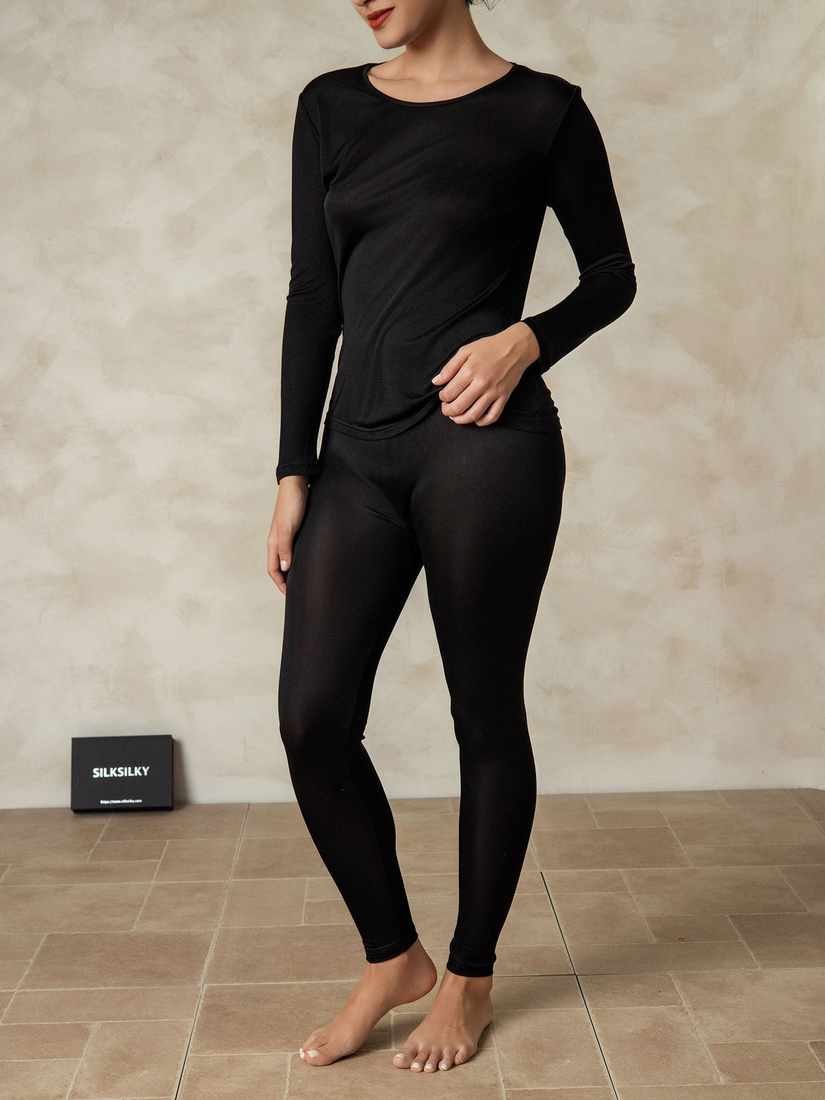 Ropa Interior De Mujer De Manga Larga De Jersey De Seda