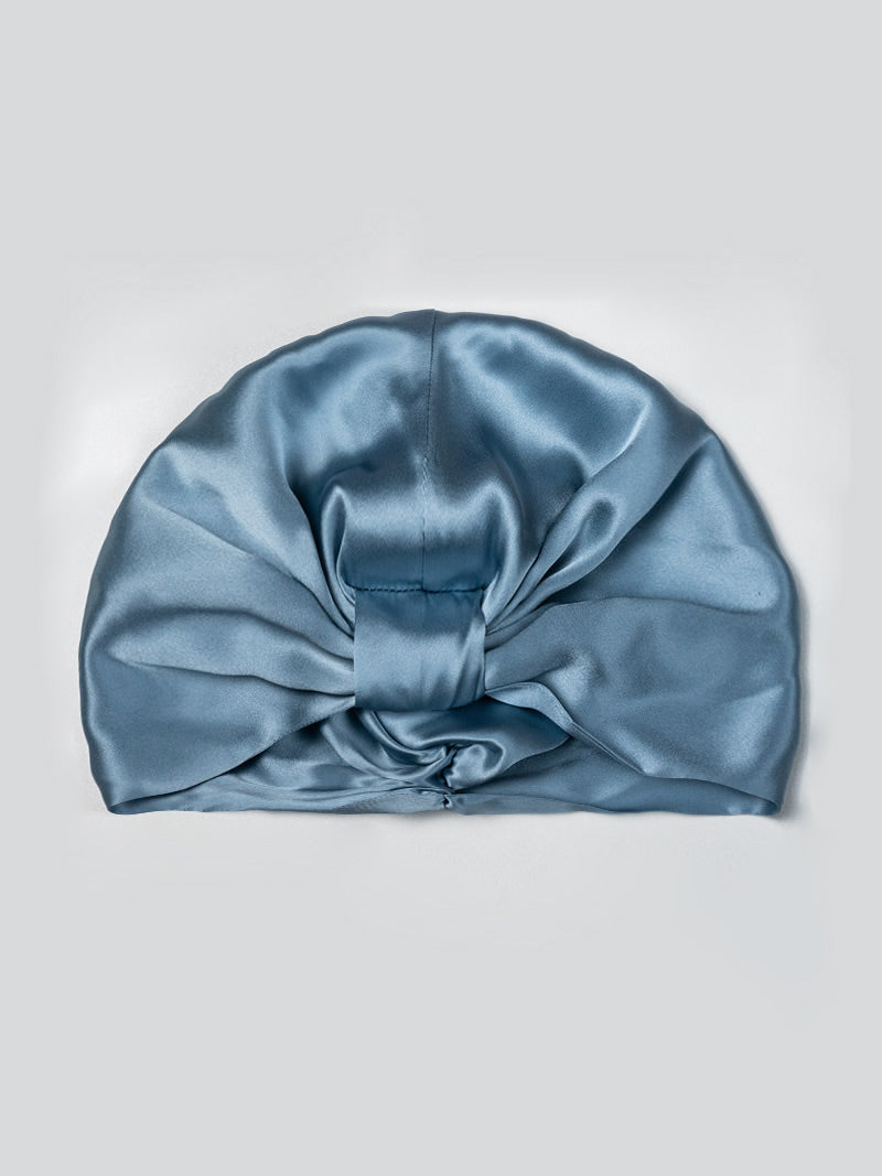 Gorro turbante de noche de doble capa de seda pura