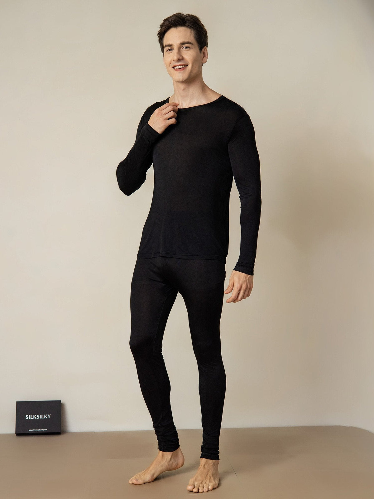 Ropa Interior De Hombre De Manga Larga De Jersey De Seda