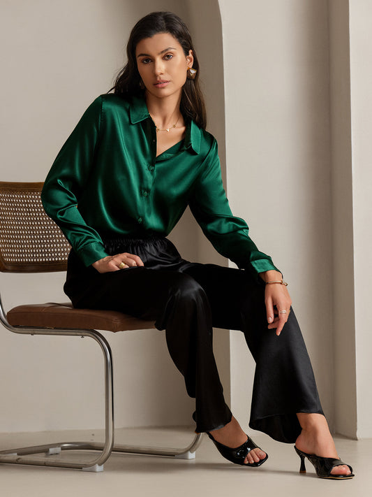 Camisa básica de seda