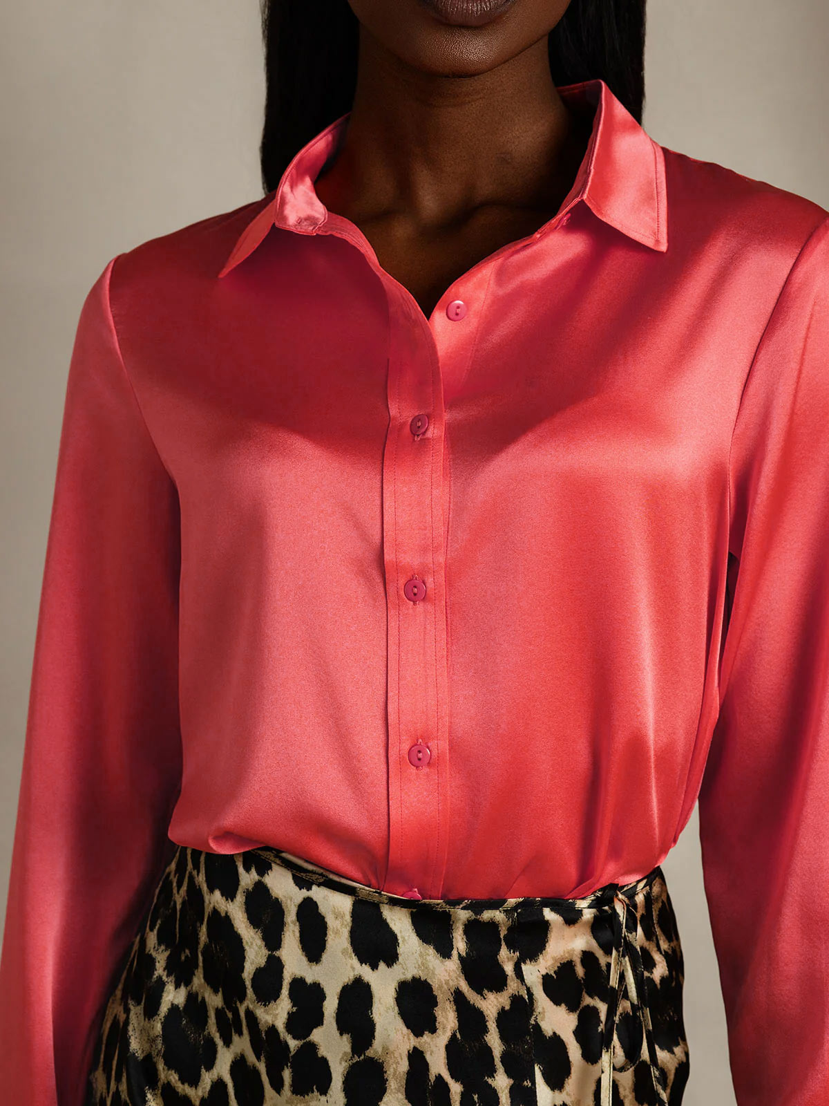 19 Momme Camisa Básica De Seda A La Moda