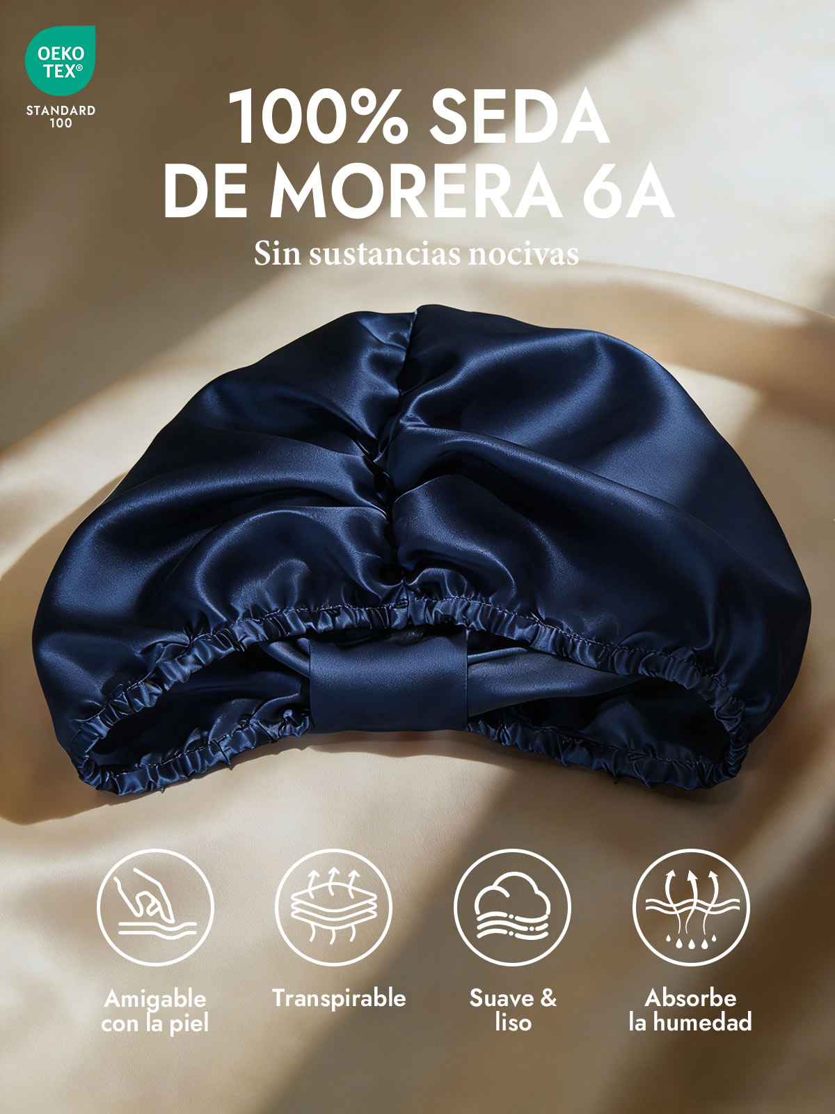 Gorro Turbante de Seda Pura