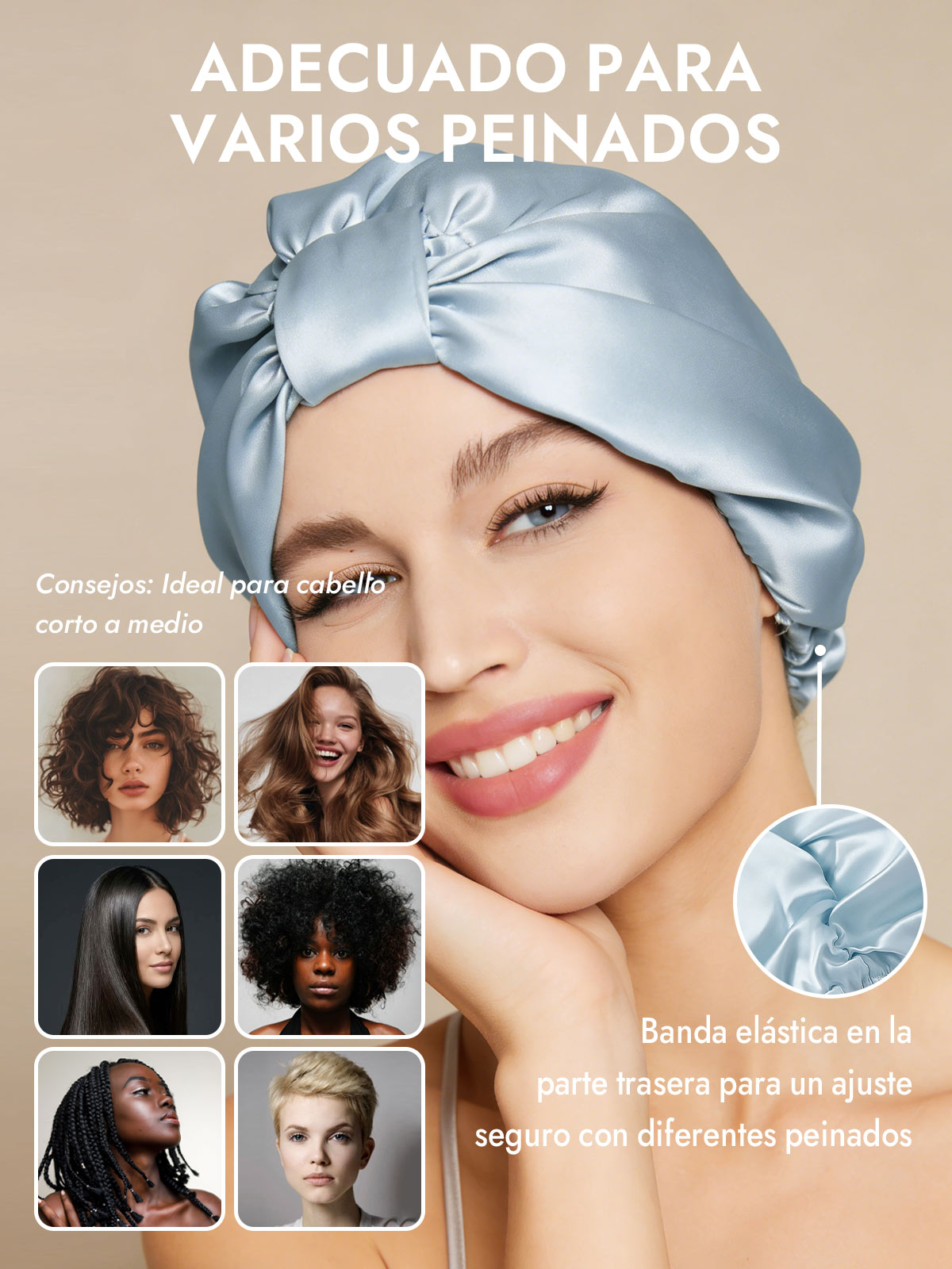 Gorro Turbante de Seda Pura