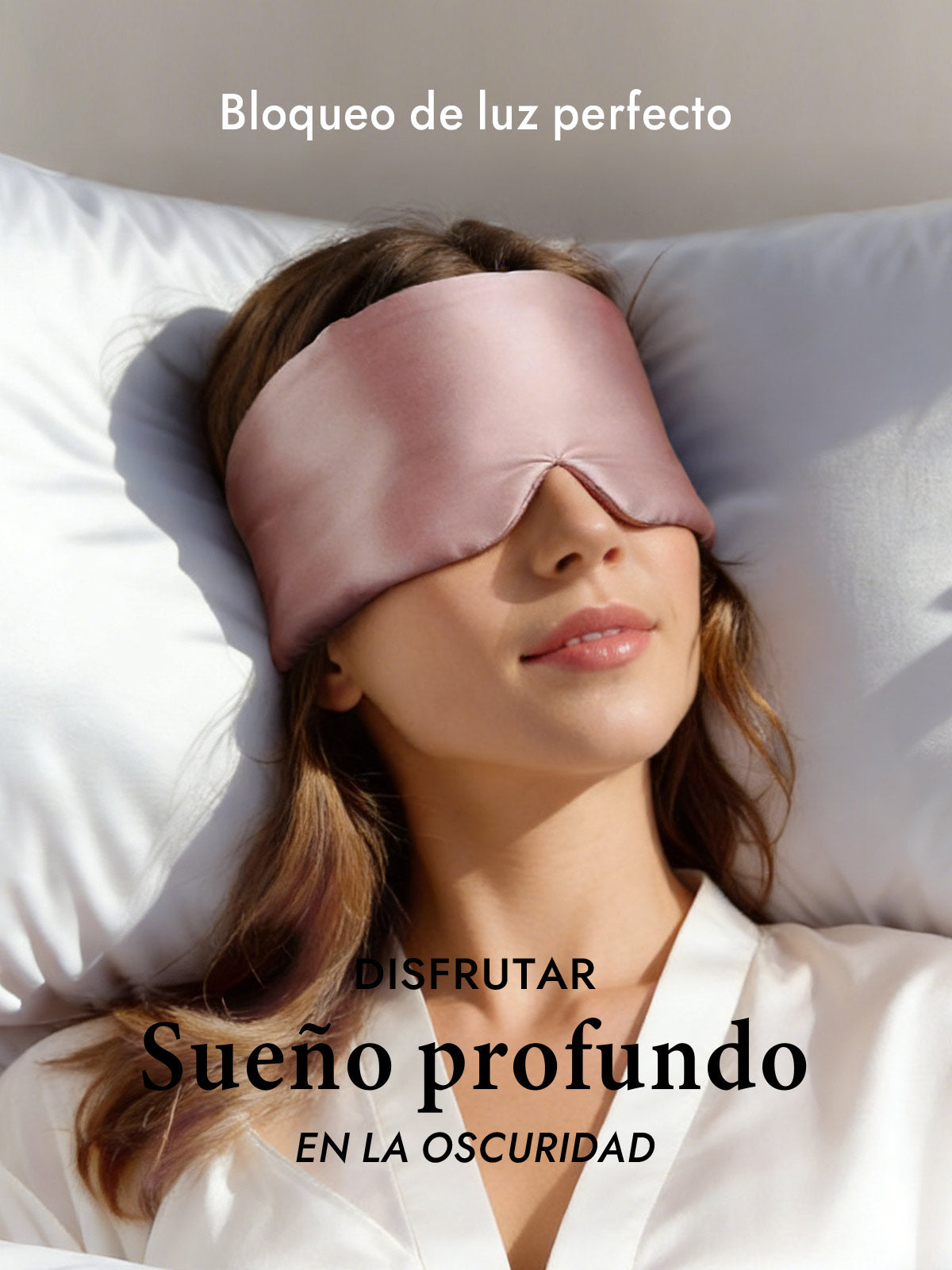 Elegante antifaz para dormir de seda de una pieza