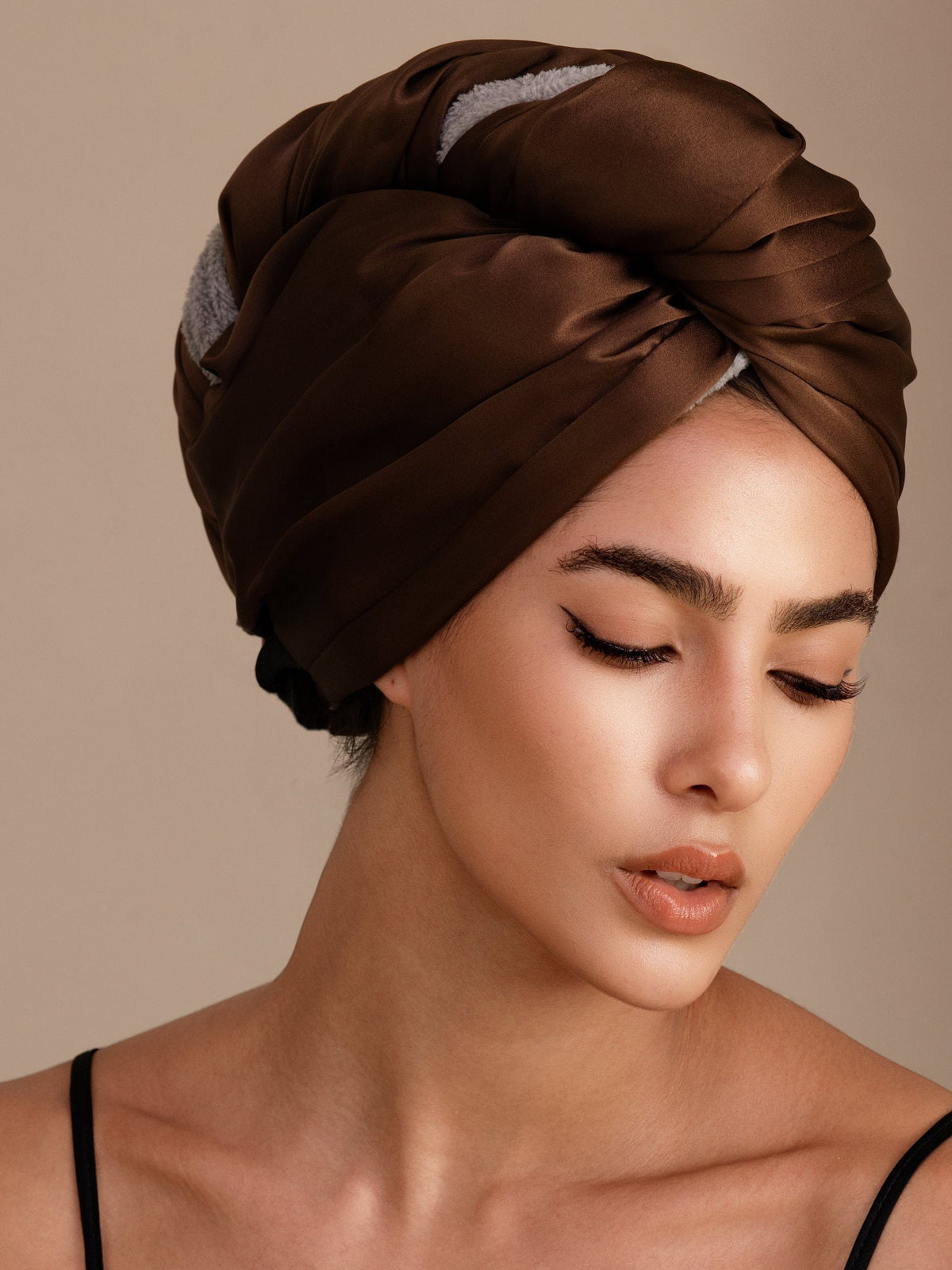 100% Seda de Mora Toalla Turbante Bifásica para el Cabello – Secado Rápido, Anti-Frizz & Suave con el Cabello