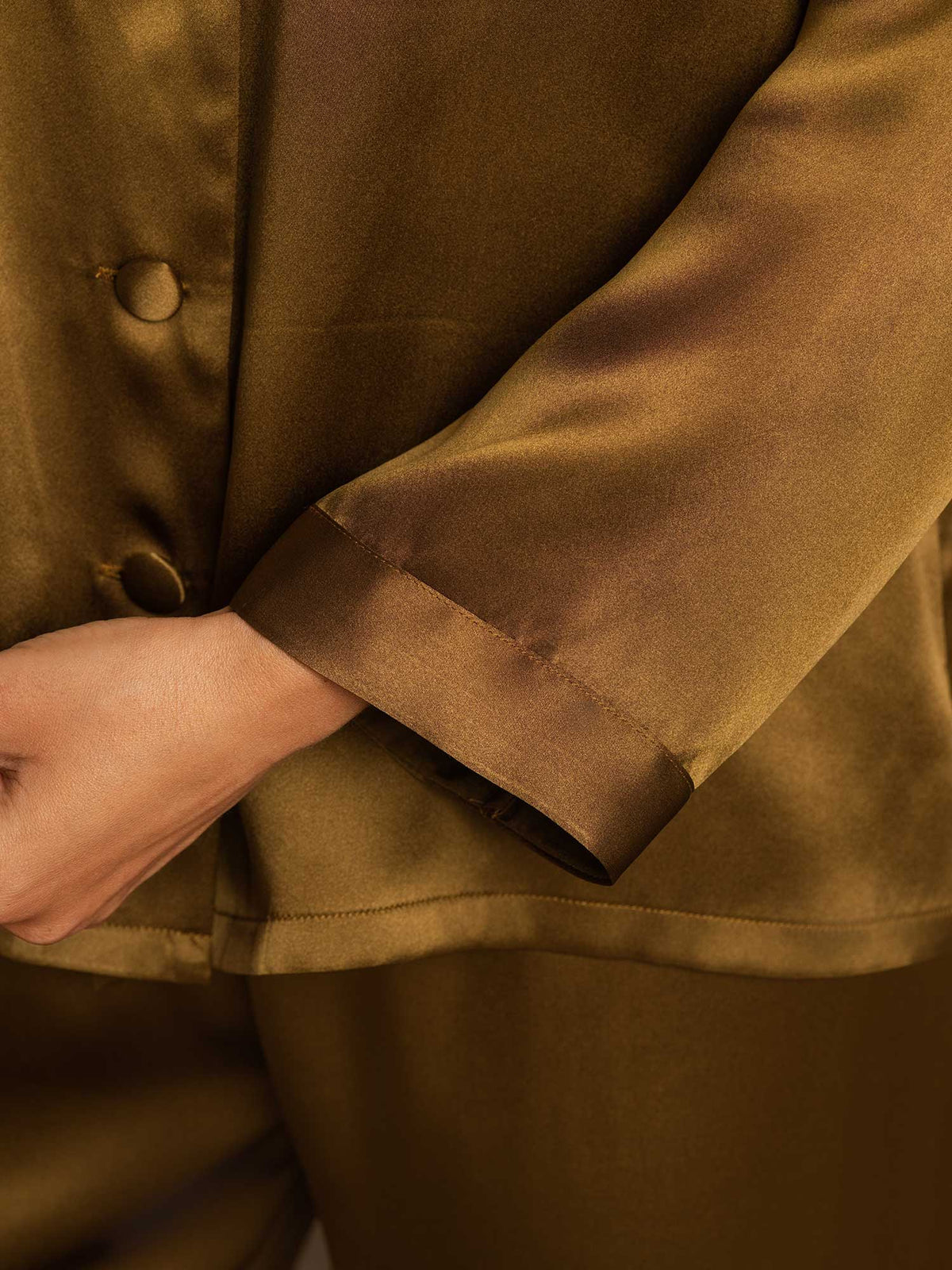 Seda Pura Button Up Pijamas de mujer