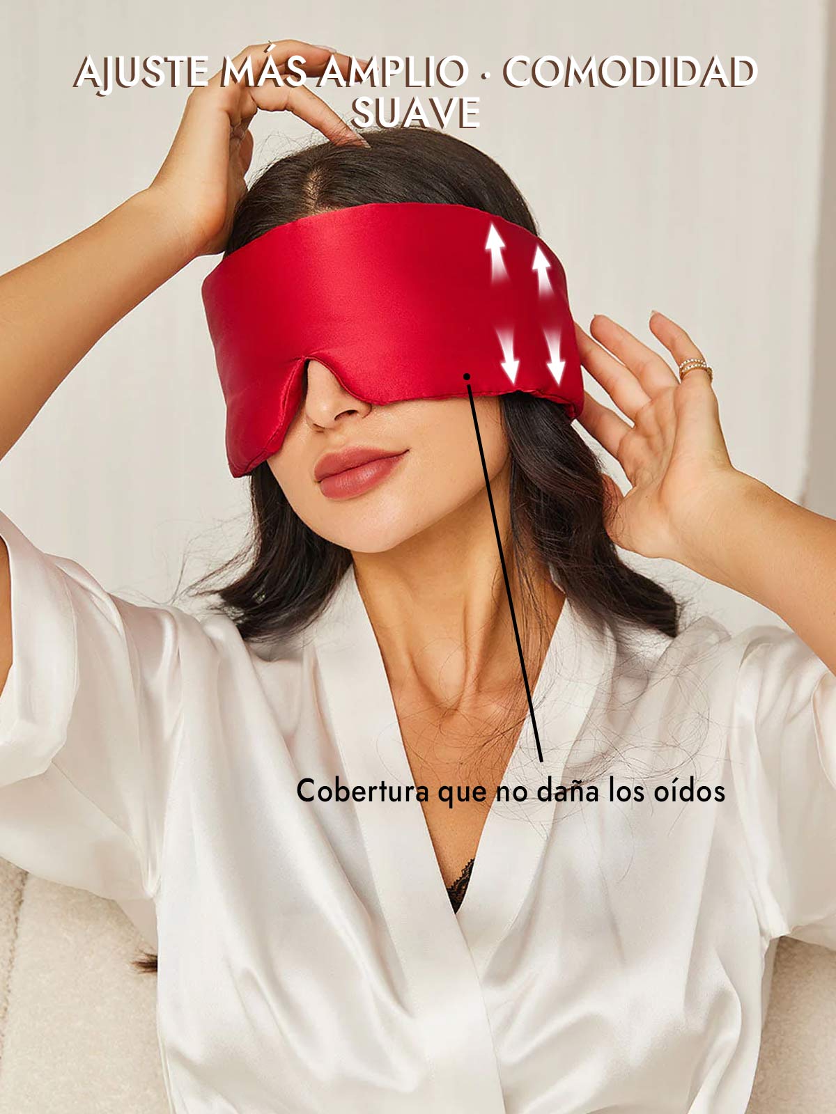 Elegante antifaz para dormir de seda de una pieza