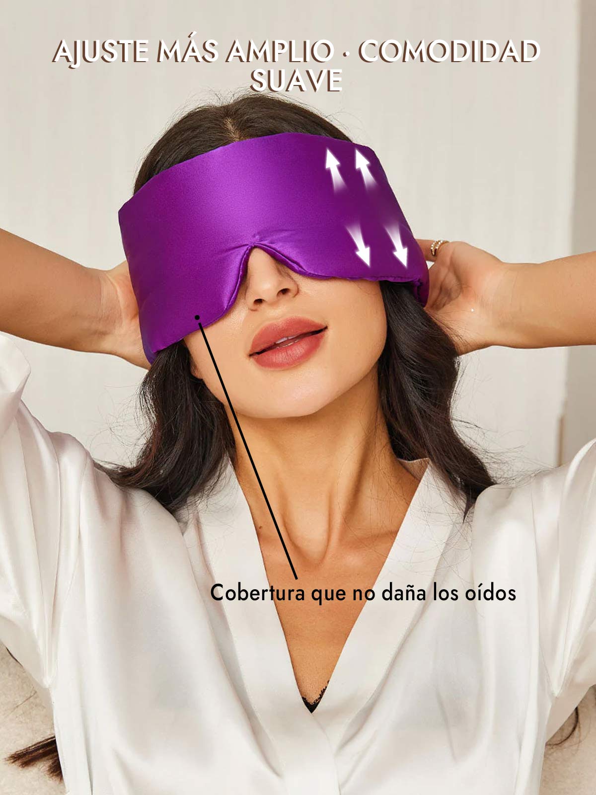 Elegante antifaz para dormir de seda de una pieza