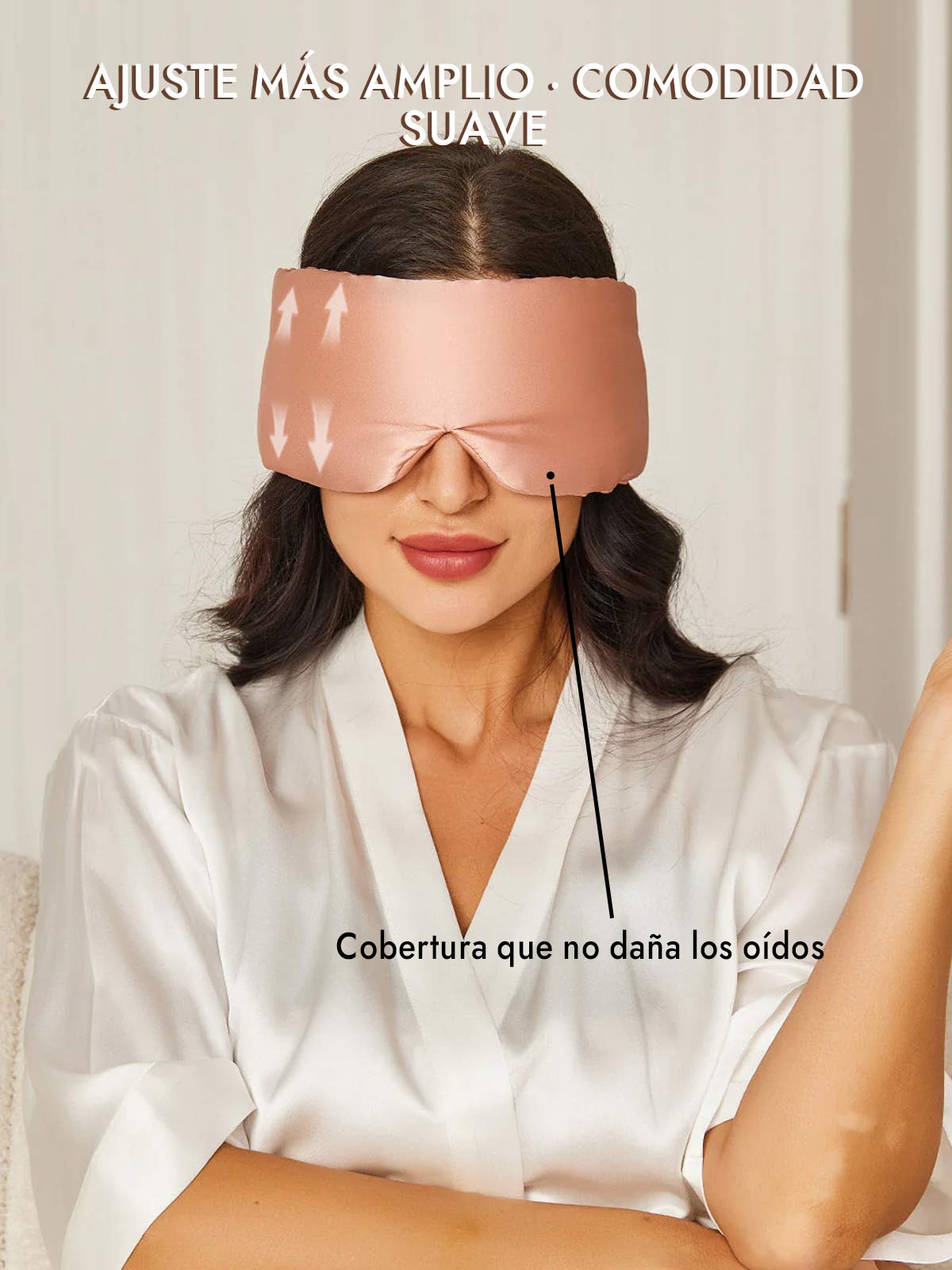 Elegante antifaz para dormir de seda de una pieza