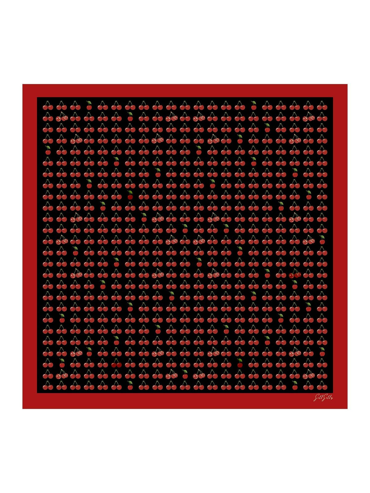 100 Por Ciento Seda De Morera Bufanda Estampado Cereza Tamaño 90x90cm