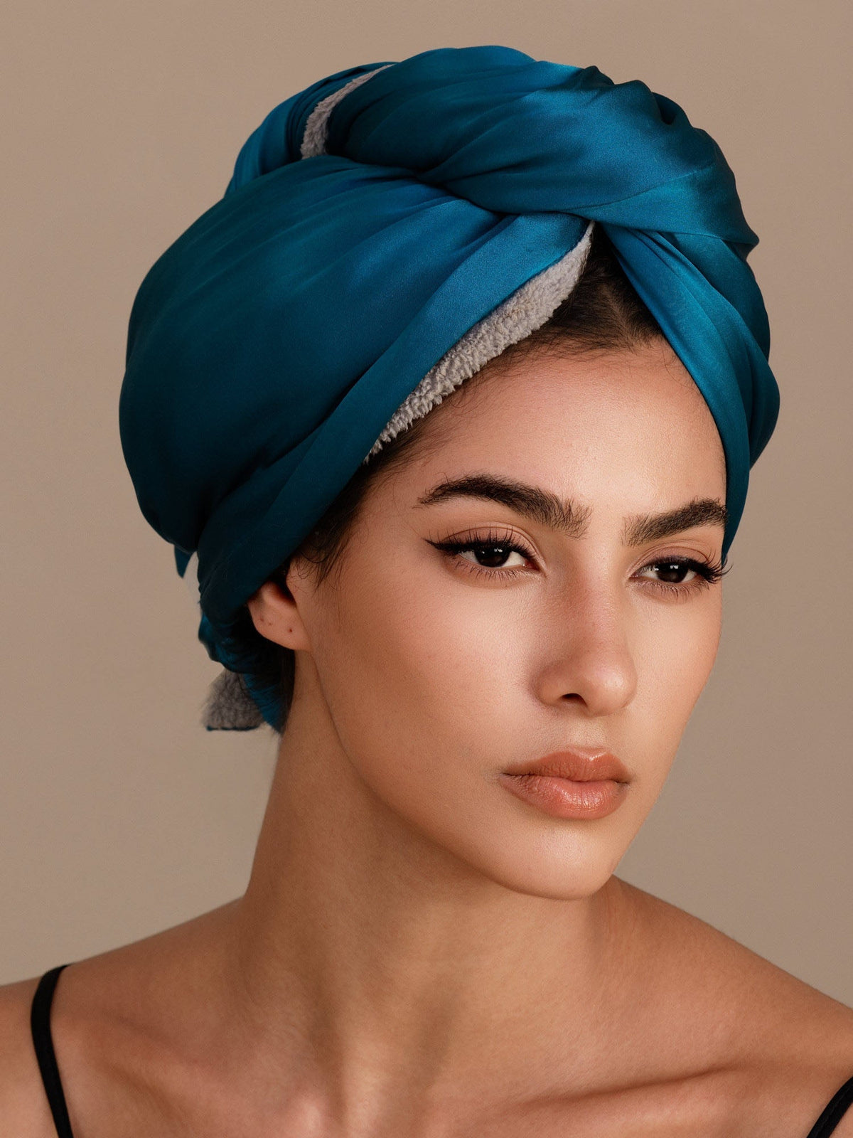 100% Seda de Mora Toalla Turbante Bifásica para el Cabello – Secado Rápido, Anti-Frizz & Suave con el Cabello