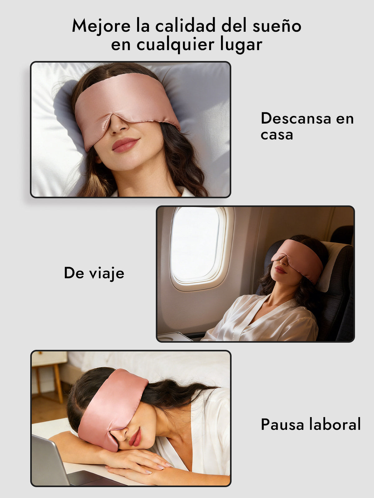Elegante antifaz para dormir de seda de una pieza