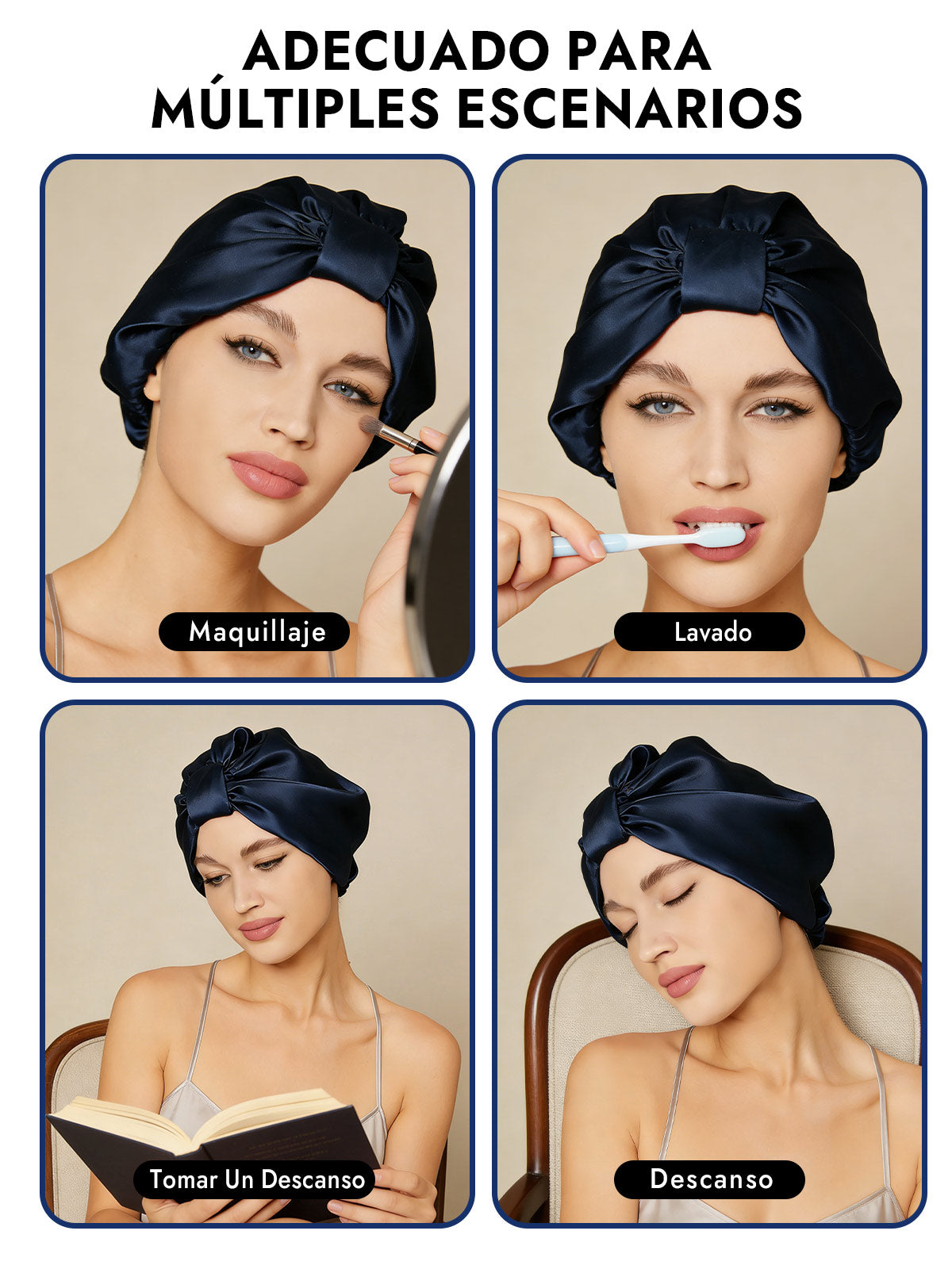 Gorro Turbante de Seda Pura