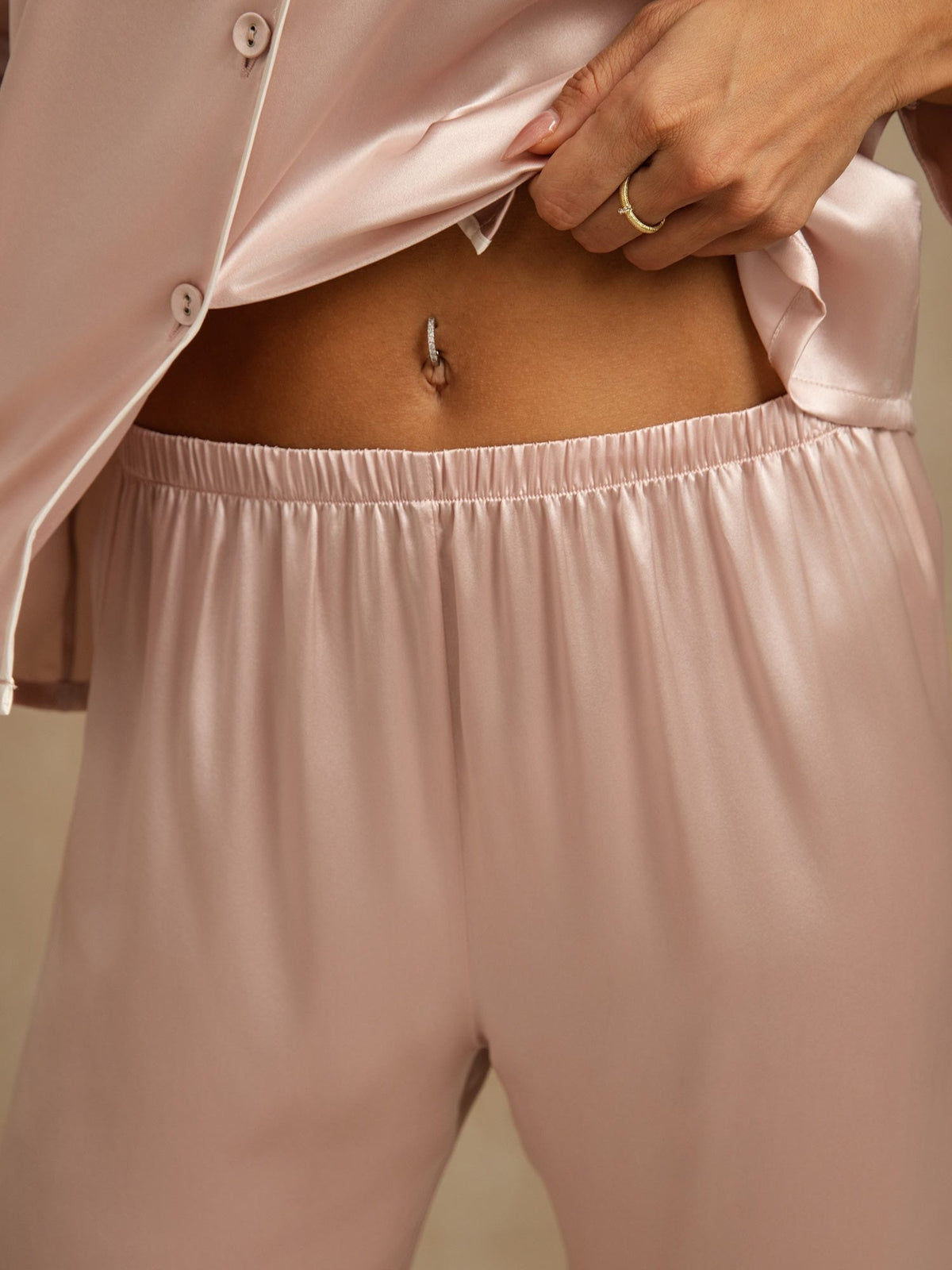 Conjunto de Pijama Clásico de Seda de Morera 100%