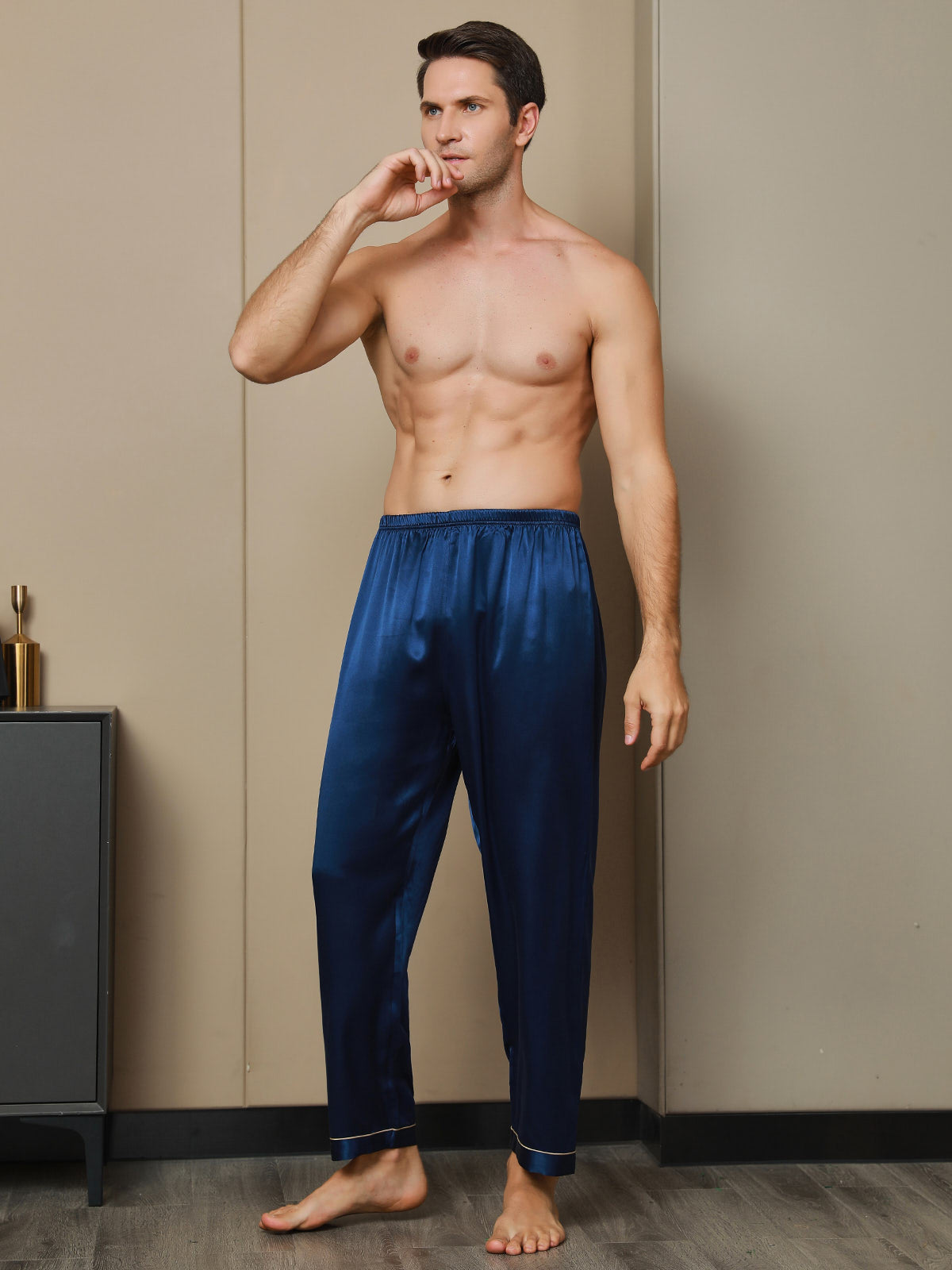 Seda Pura Casual Dormir Pantalones