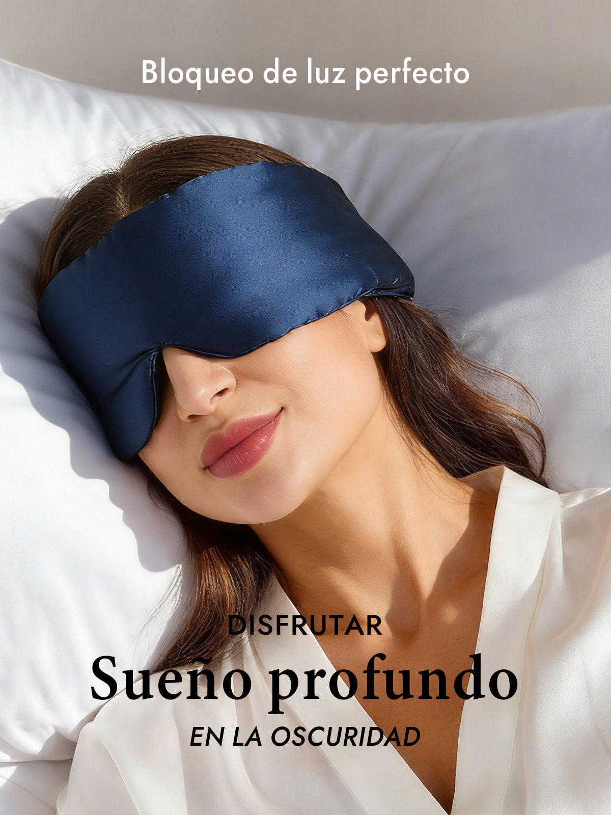 Elegante antifaz para dormir de seda de una pieza