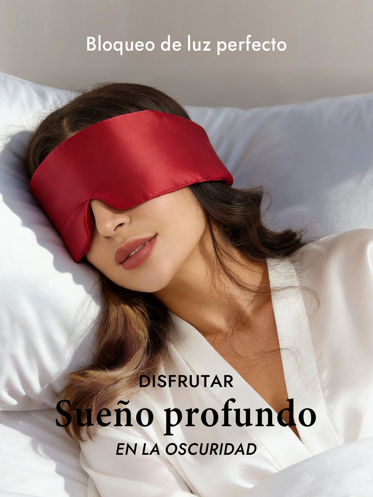 Elegante antifaz para dormir de seda de una pieza