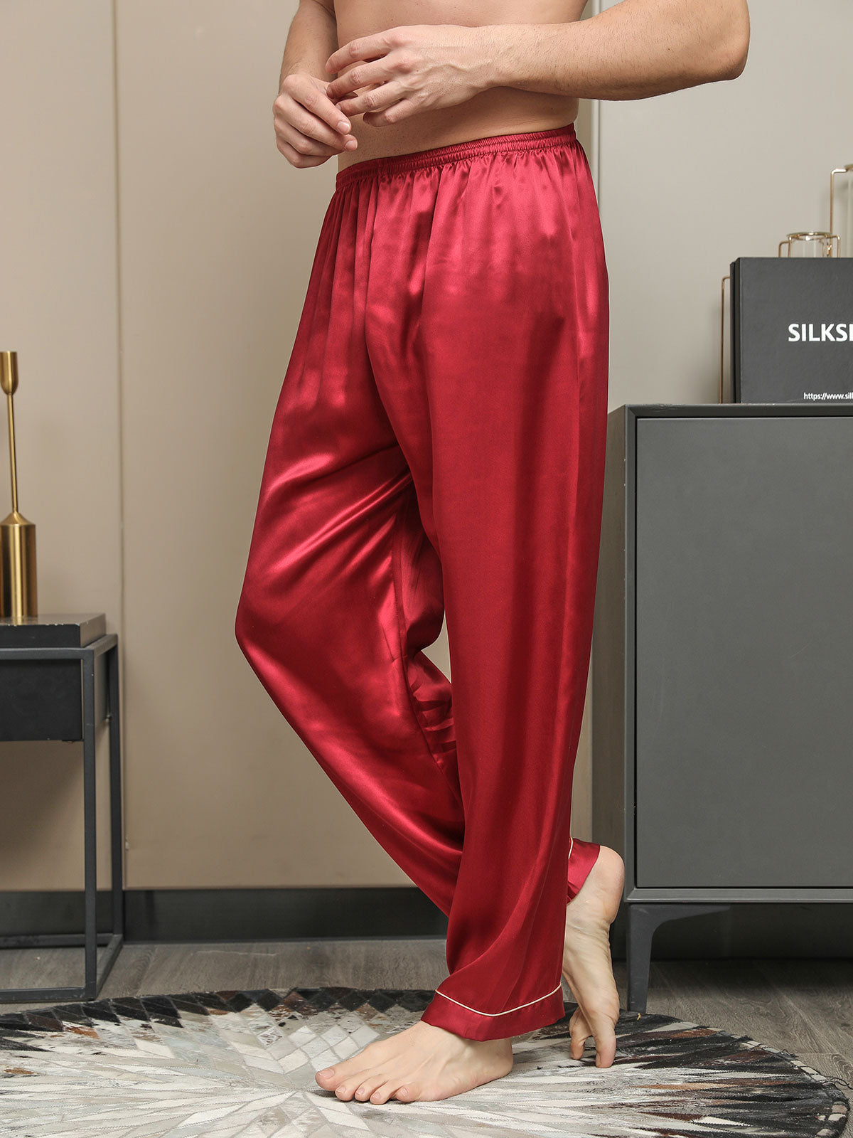 Seda Pura Casual Dormir Pantalones