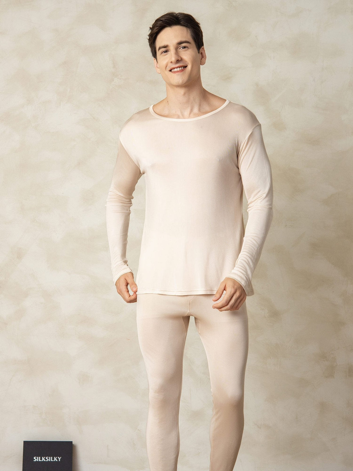 Ropa Interior De Hombre De Manga Larga De Jersey De Seda