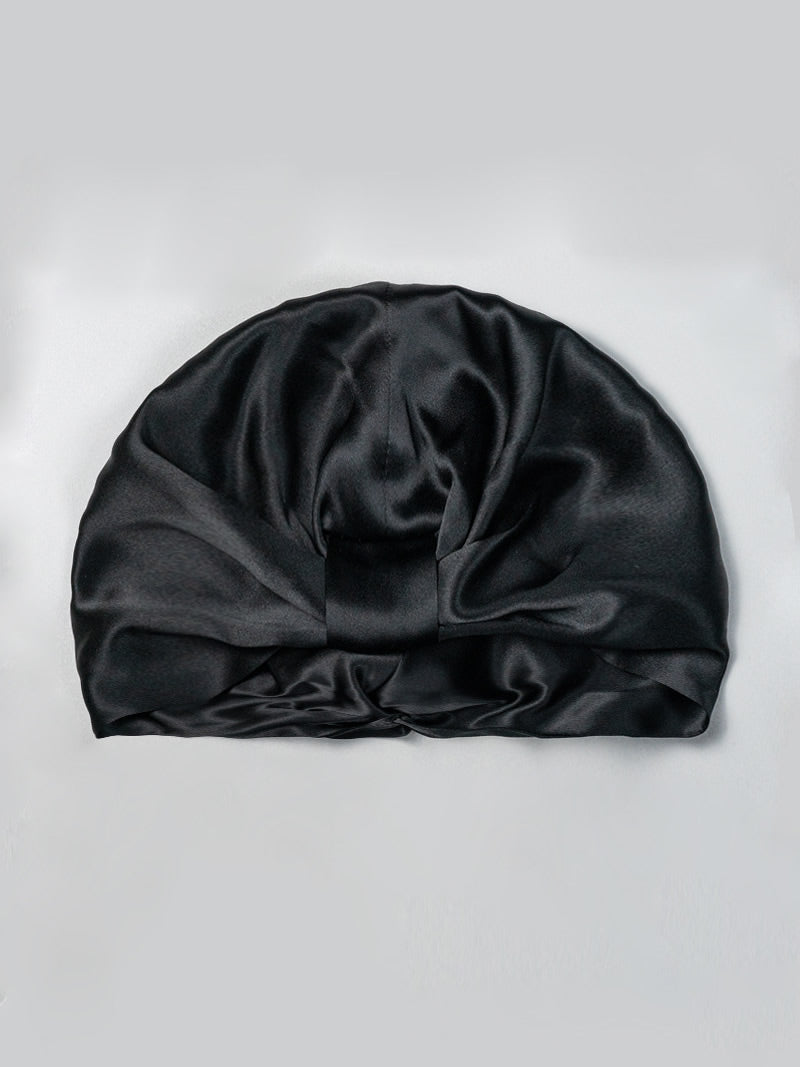 Gorro turbante de noche de doble capa de seda pura