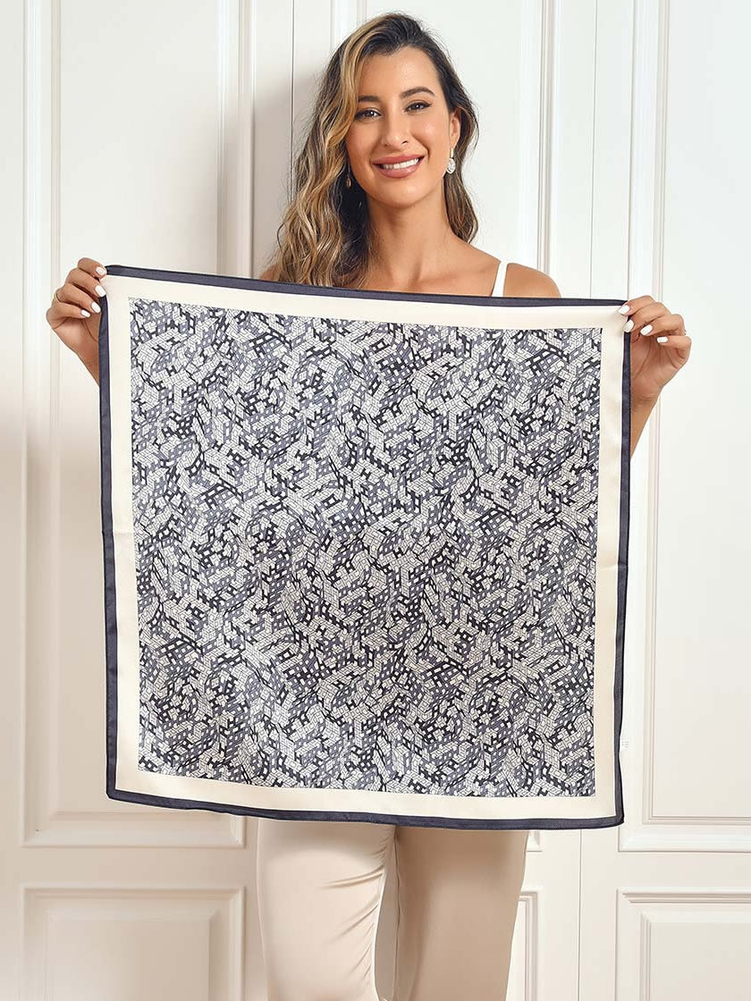 Pañuelo cuadrado estampado de seda pura 68x68cm/26,8