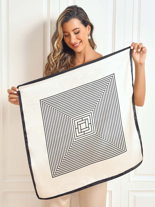 Pañuelo Cuadrado Estampado de Seda Pura 68x68cm