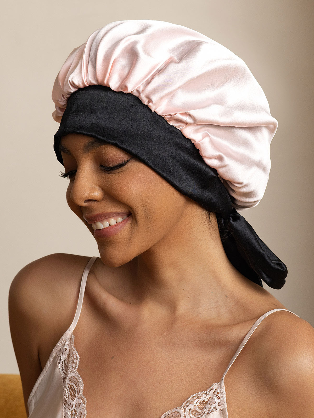 Gorro Casual de Seda para Mujer con Cintas Largas (Bicolor y Reversible)