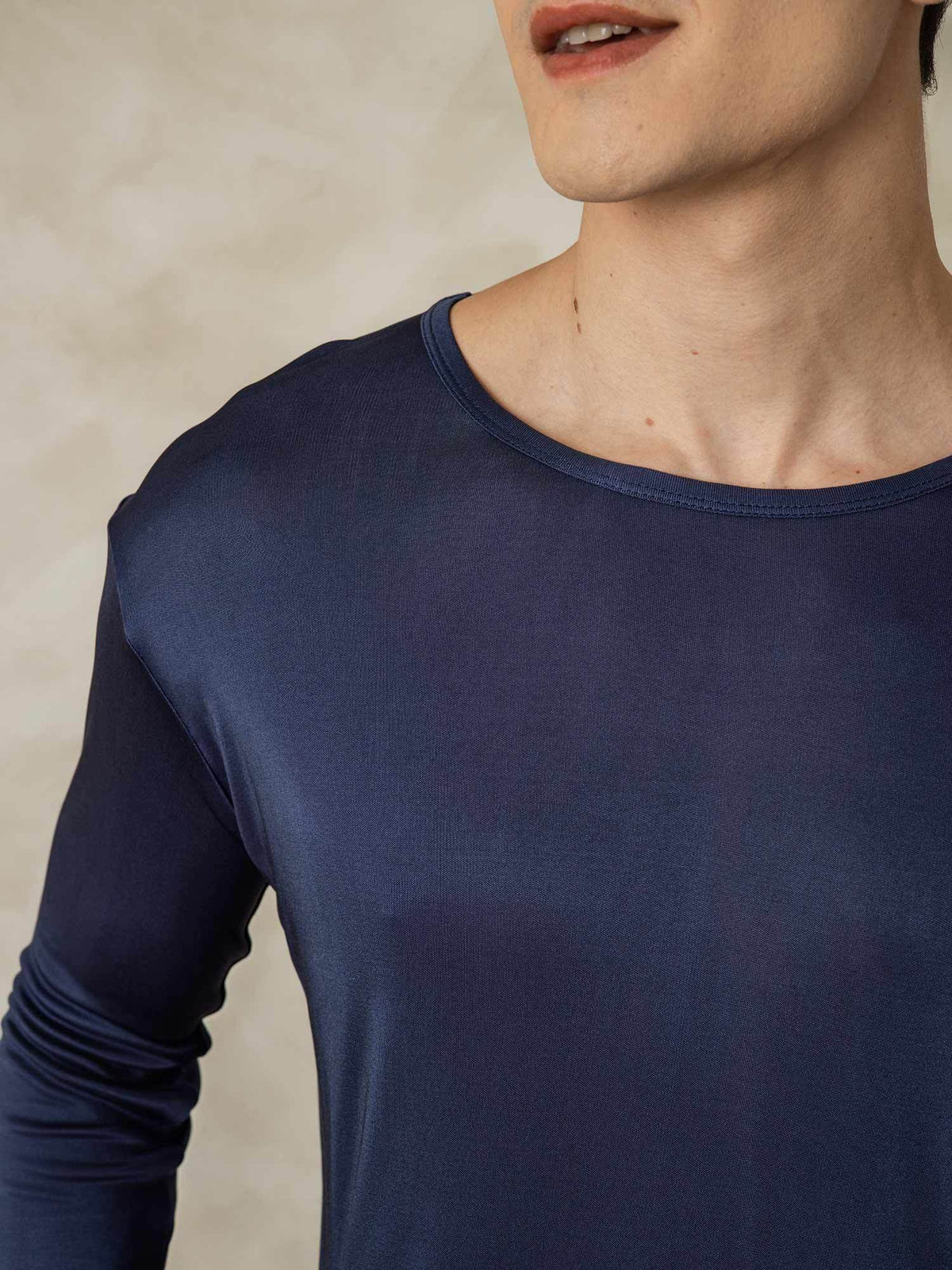 Ropa Interior De Hombre De Manga Larga De Jersey De Seda