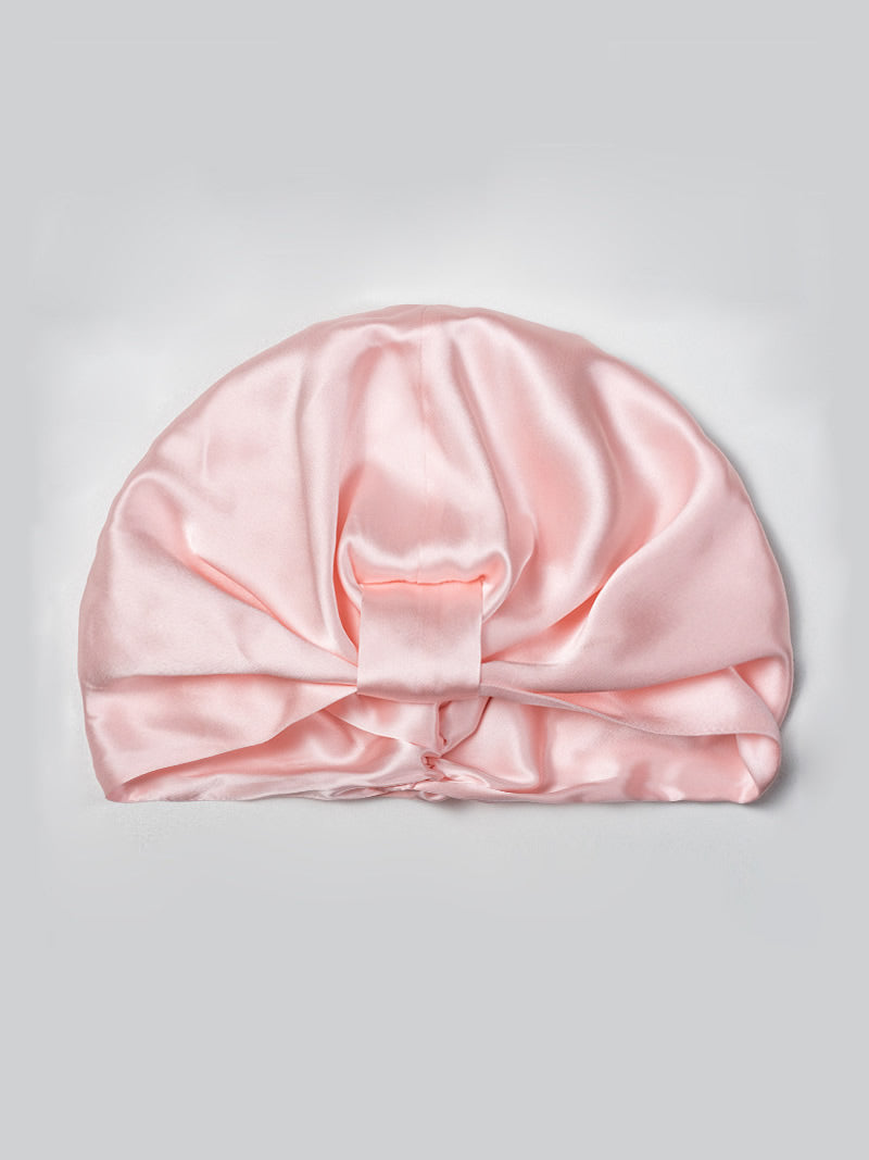Gorro turbante de noche de doble capa de seda pura