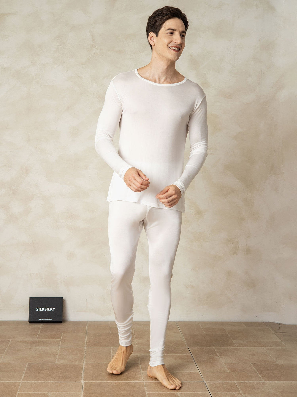 Ropa Interior De Hombre De Manga Larga De Jersey De Seda