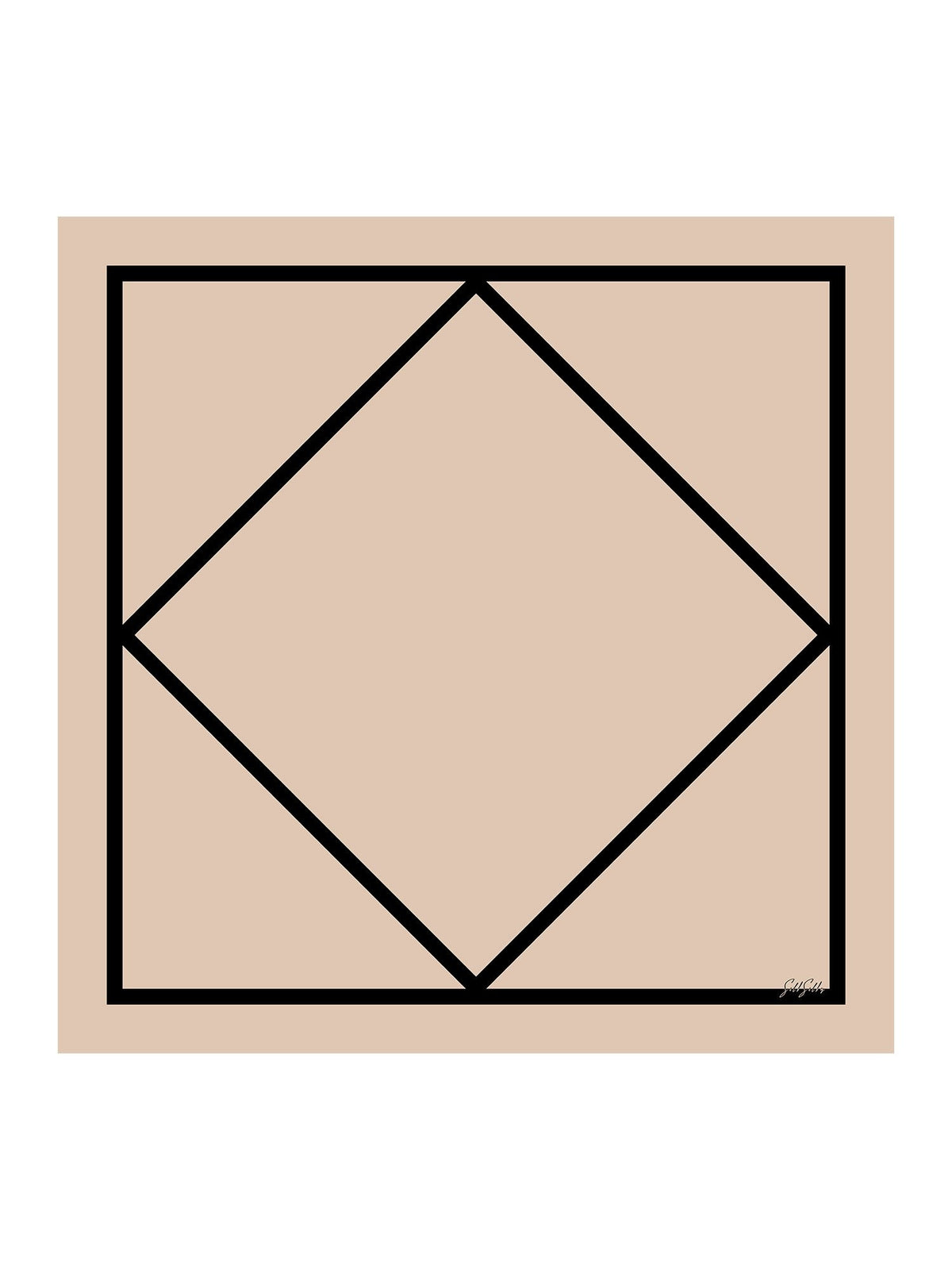 Pañuelo De Seda De Morera 100 Por Ciento Con Estampado Geométrico De Bloques Tamaño 90 x 90 cm