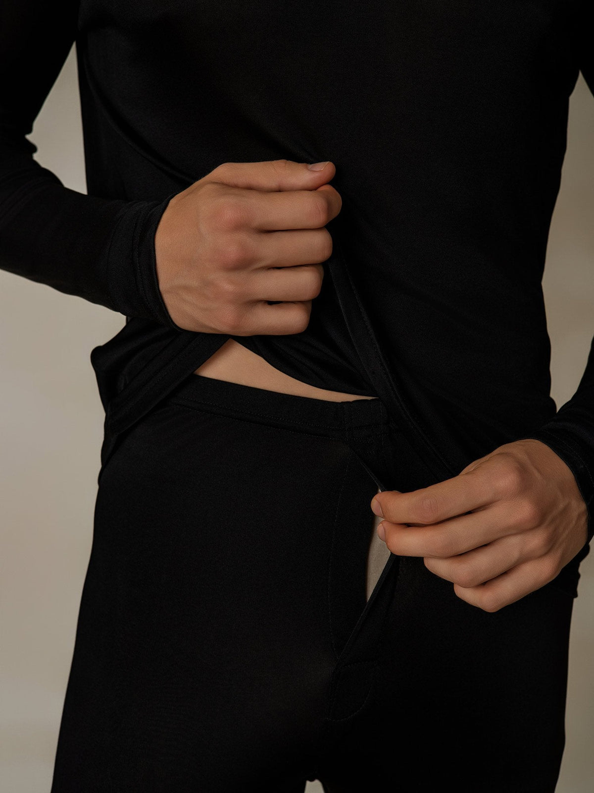 Ropa Interior De Hombre De Manga Larga De Jersey De Seda