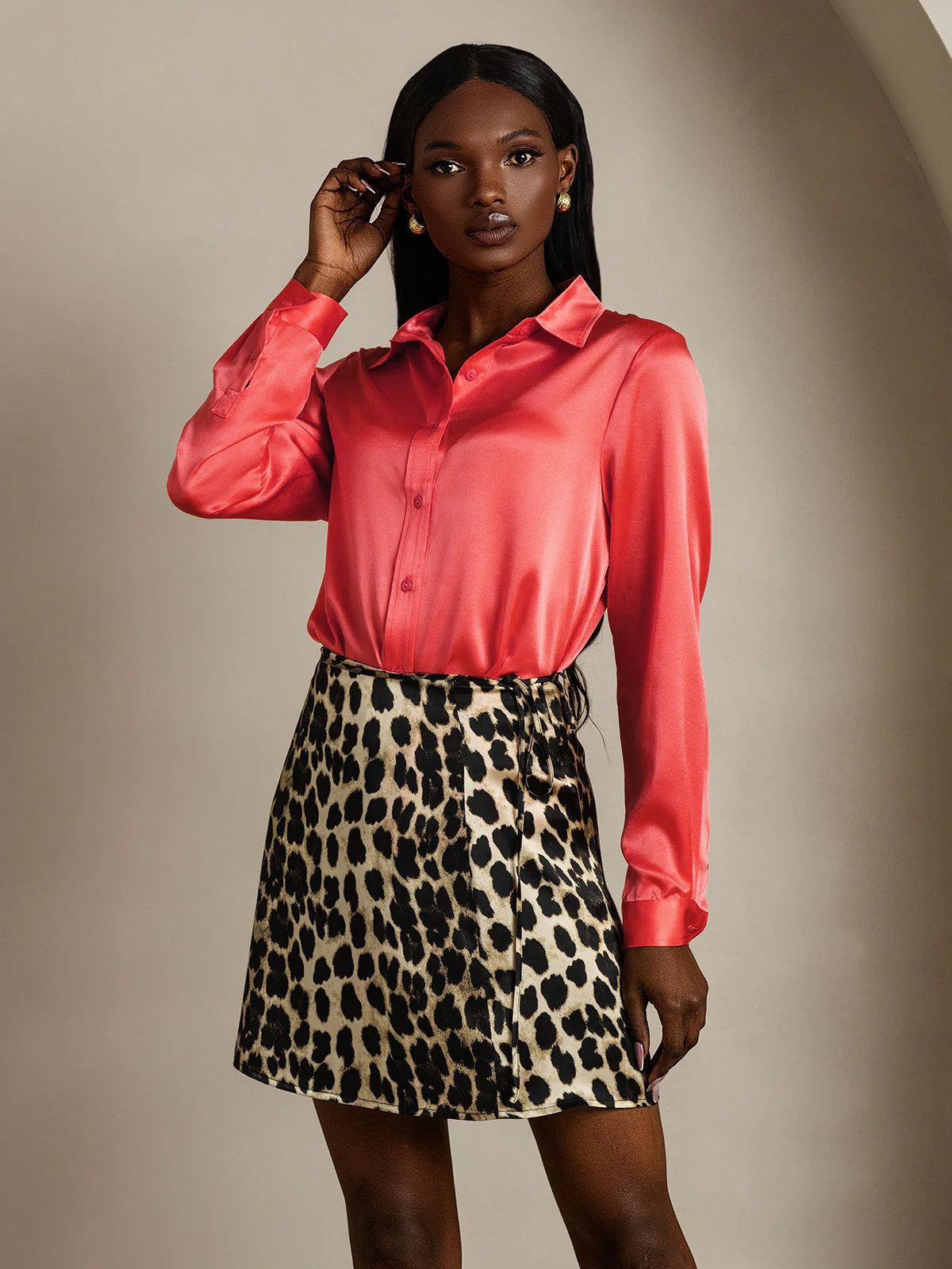 19 Momme Camisa Básica De Seda A La Moda