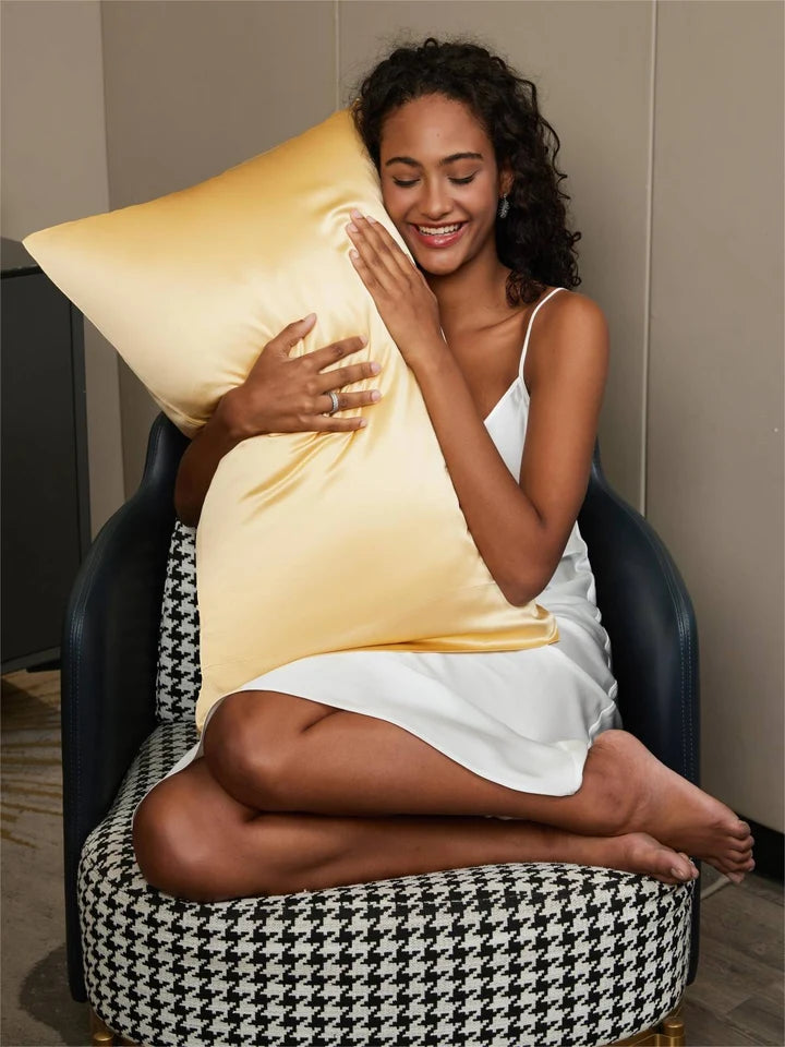 Aurora Cruz" 19Momme 100% Funda Almohada de Seda- Cierre Sobre