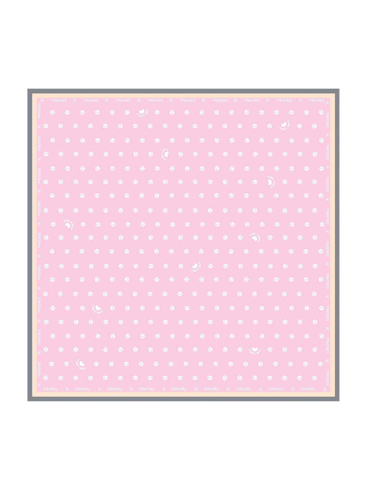 Pañuelo Cuadrado de Seda Pura con Huella de Pata - Tamaño 90x90cm