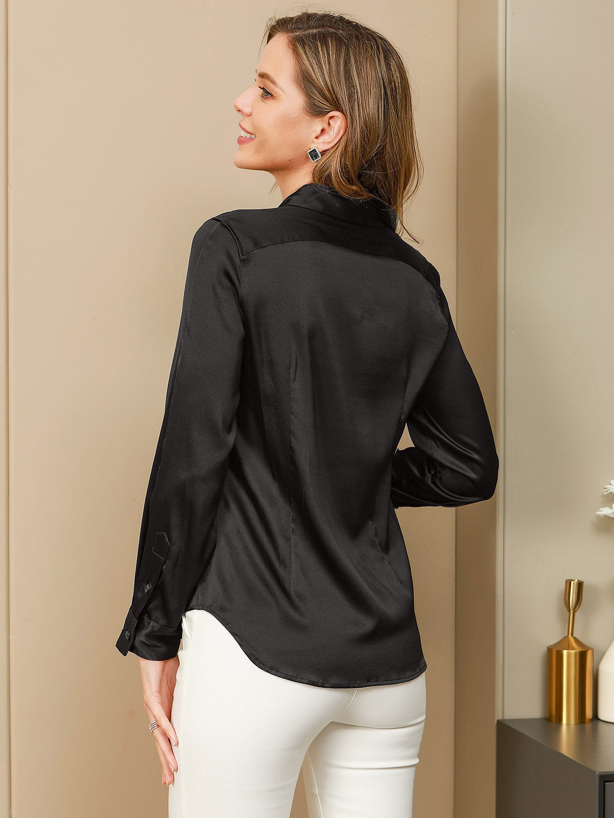 Camisa básica de seda