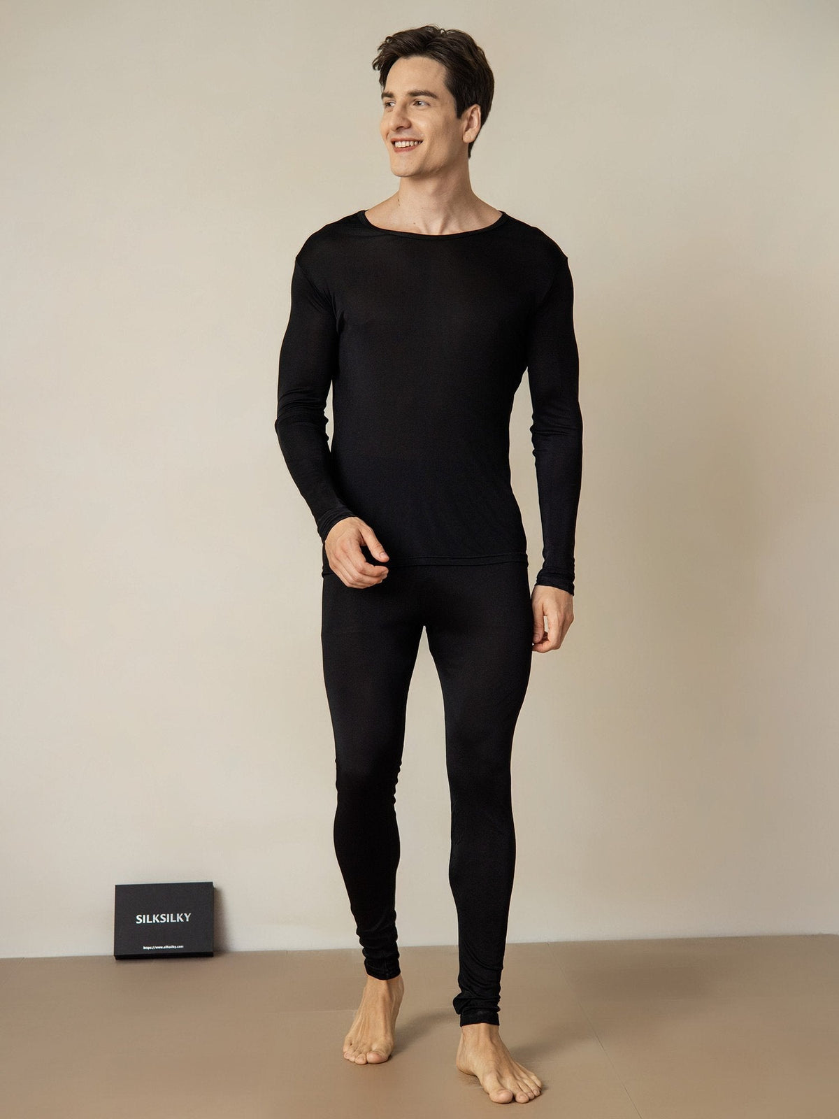 Ropa Interior De Hombre De Manga Larga De Jersey De Seda