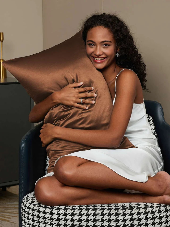 Aurora Cruz" 19Momme 100% Funda Almohada de Seda- Cierre Sobre