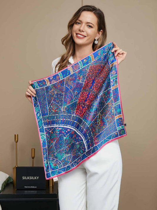 Pañuelo Estampado Floral 100% Seda Morera 53x53cm