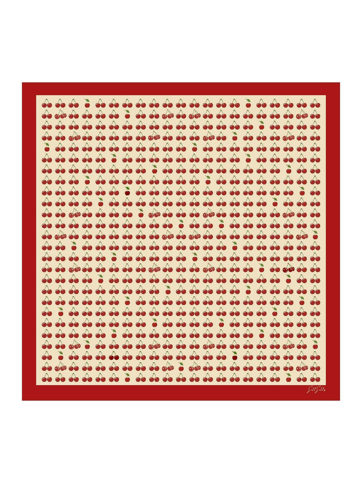 100 Por Ciento Seda De Morera Bufanda Estampado Cereza Tamaño 90x90cm